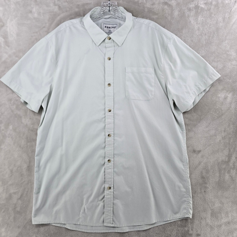 Poncho ultra-lite Fishing Shirt Mens XL Slim Green Micro Check Performance